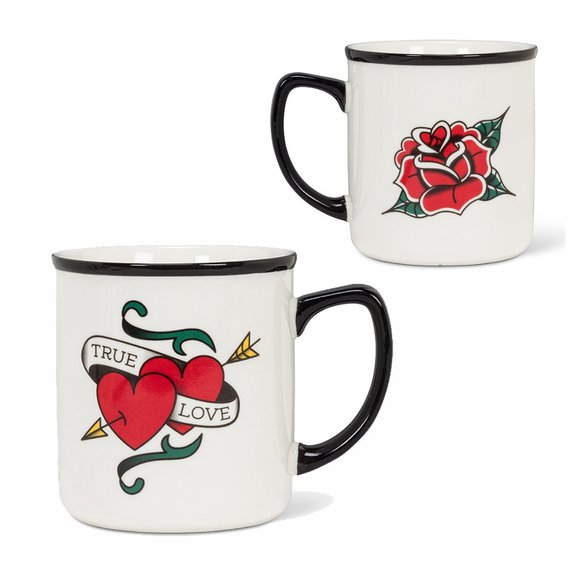 Exclusive "True Love" Old School Tattoo Oversized Mug - Picture 2 of 9